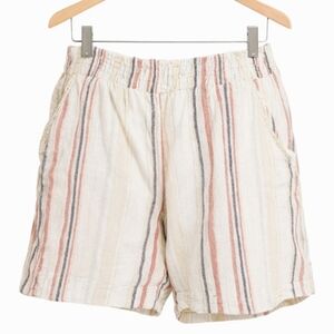 Briggs Pink Striped Linen Summer Womens Shorts Sz XL